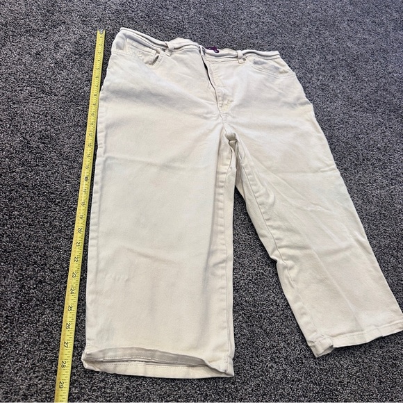 Gloria Vanderbilt Beige Pant Size 16 Straight Leg Cotton Stretch Comfortable Fit - Picture 3 of 12